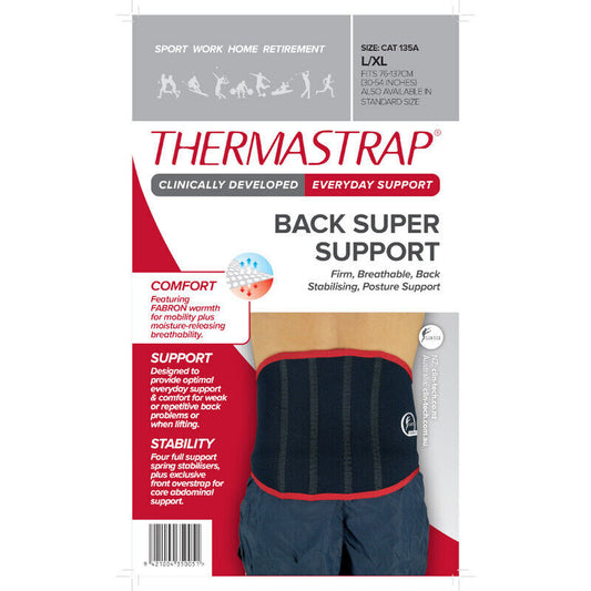 Thermastrap SUPER Back Support - L/XL - Black