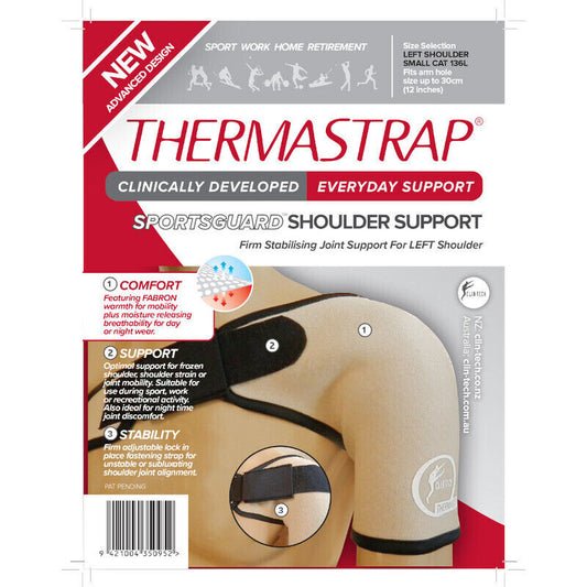 Thermastrap Sportsguard Left Shoulder Support Black - Small