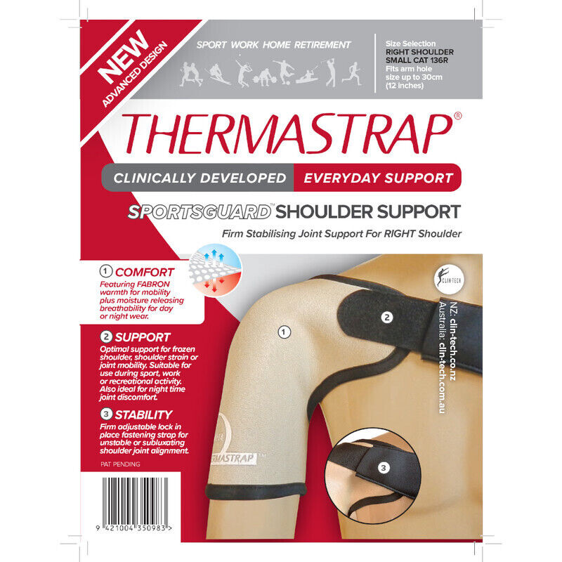 Thermastrap Sportsguard Right Shoulder Support Black - Small