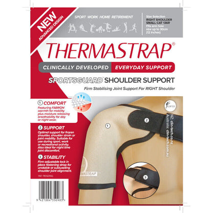 Thermastrap Sportsguard Right Shoulder Support Black - Small