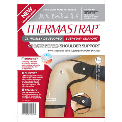 Thermastrap Sportsguard Right Shoulder Support Black - Medium