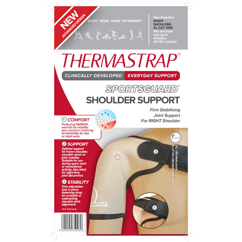 Thermastrap Sportsguard Right Shoulder Support Black - Extra Large