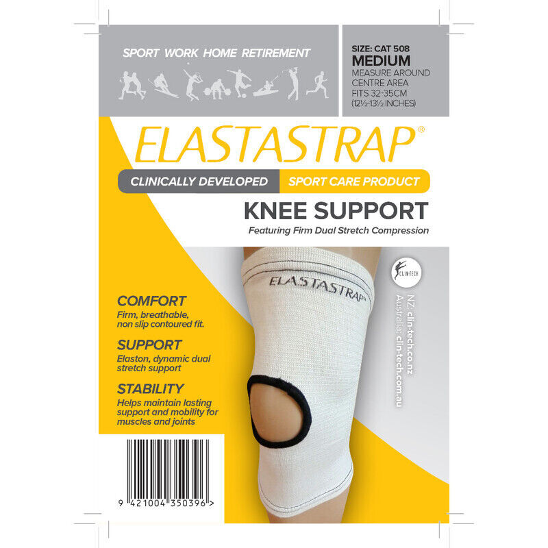 Elastastrap Compression Knee Support White - Medium