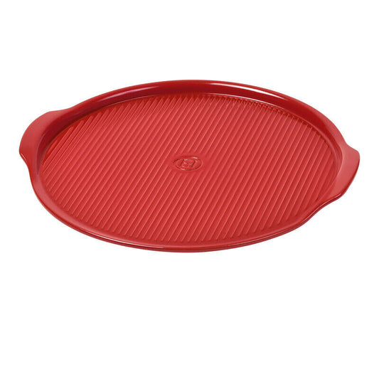 Emile Henry Ridged Pizza Stone - Burgundy