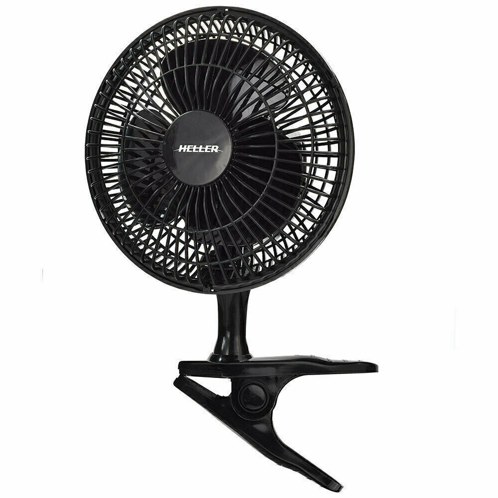 Heller 15cm Desk/Clip 15W 2 Speed Fan/Tilt/Air Cooling/Cooler Black