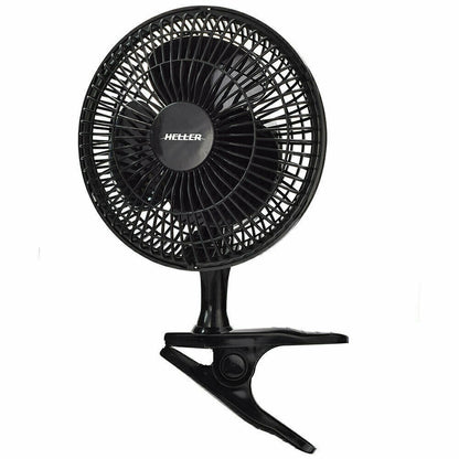 Heller 15cm Desk/Clip 15W 2 Speed Fan/Tilt/Air Cooling/Cooler Black