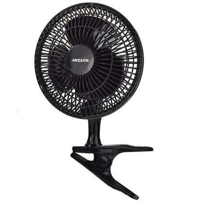 2x Heller 15cm Desk/Personal Clip Fan Tilt Air Cooling Cooler Black