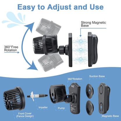 Hygger Aquarium Wave Maker 12W - Black