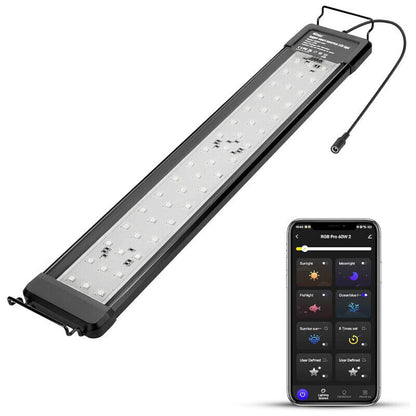 Hygger Aquarium Bluetooth LED Light 35W with App Control - Black