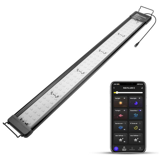 Hygger Aquarium Bluetooth LED Light 50W with App Control - Black