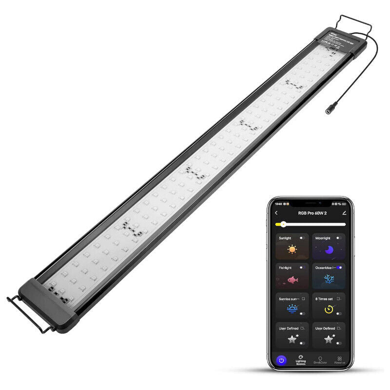 Hygger Aquarium Bluetooth LED Light 60W with App Control - Black