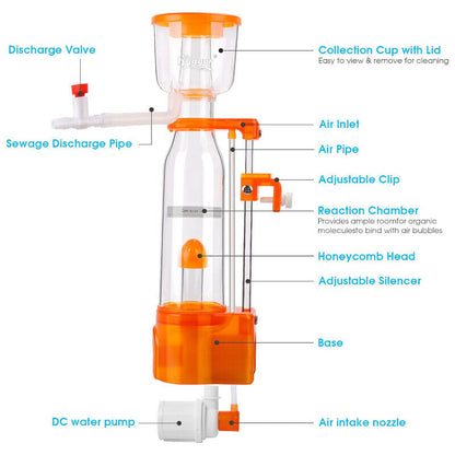 Hygger Internal Mini Protein Skimmer - Orange