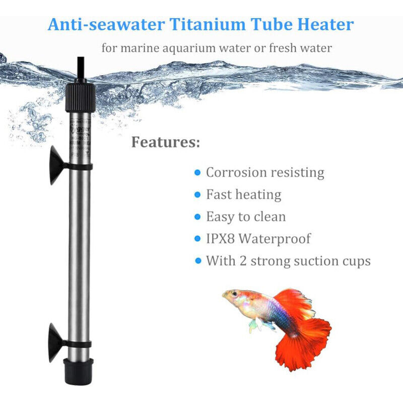 Hygger Titanium Aquarium Heater for Salt Water 100W - Silver