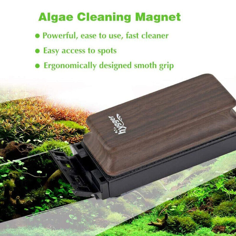 Hygger Magnetic Small Fish Tank Glass Cleaner - Brown