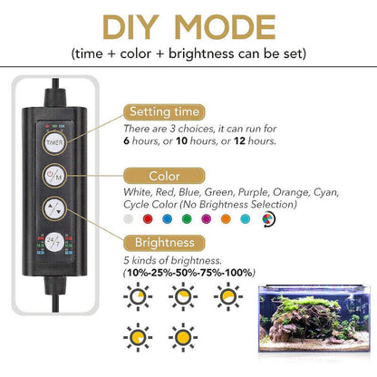 Hygger LED Fish Tank Lights 14W - Black