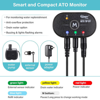 Hygger Aquarium Auto Top Off Kit - Black