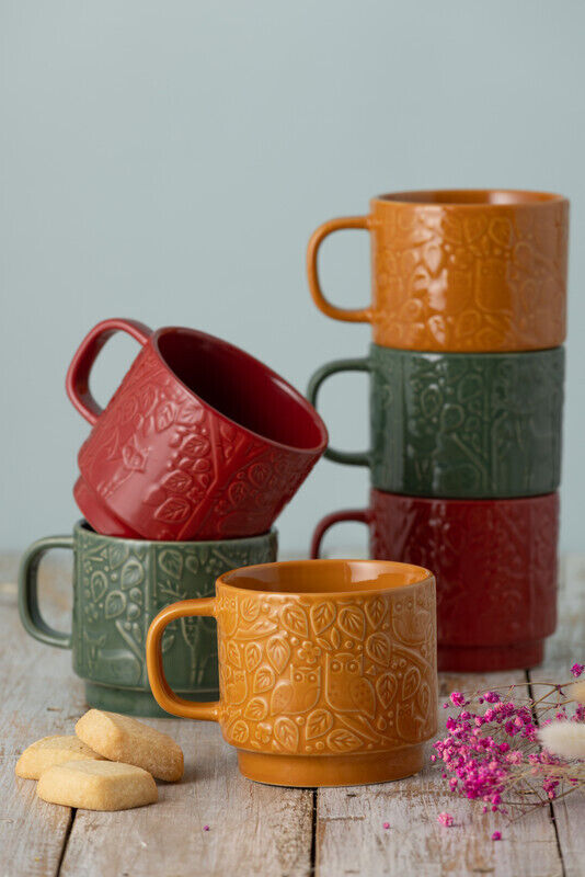 Mason Cash In The Forest 300ml Mug Set of 6 - Ochre - KB28341X6