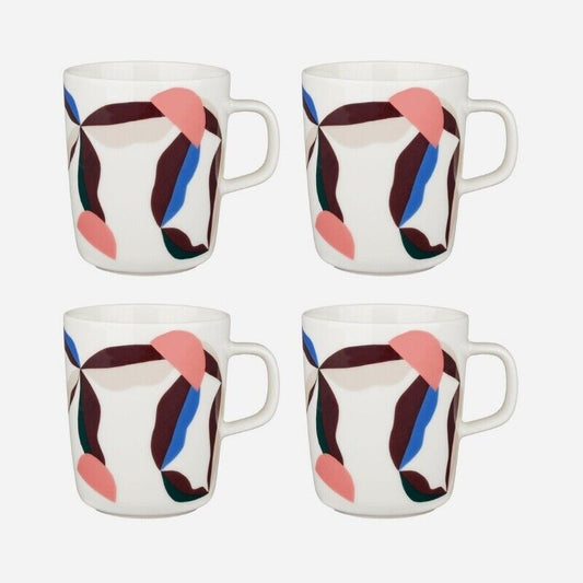 Marimekko Oiva/Berry 4 Piece Mug Set - Berry