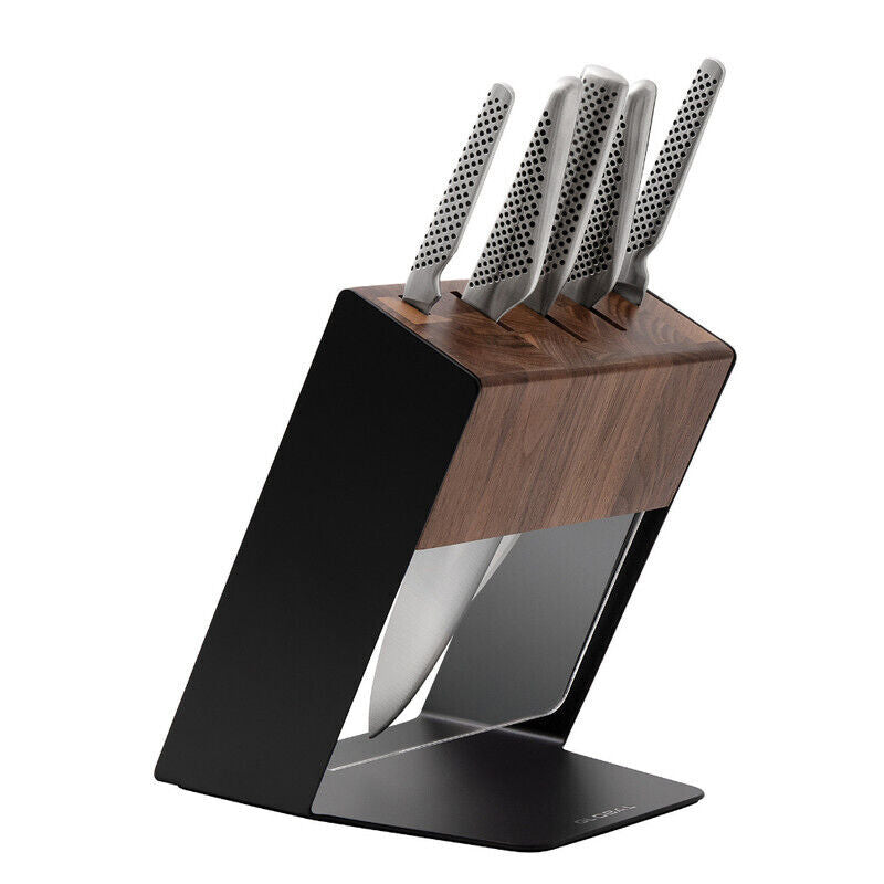 Global & ShervinVerkil Katana 6 Piece Knife Block Set with bonus sharvin verkil