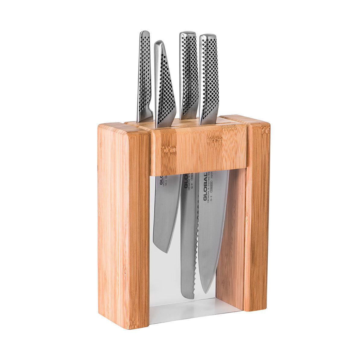 Global 79629 IKASU V Knife Block Set with Bonus Acuminate Adjustable Knife Sharp