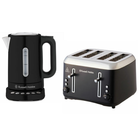 Russell Hobbs Addison Toaster & Kettle Set - Matte Black