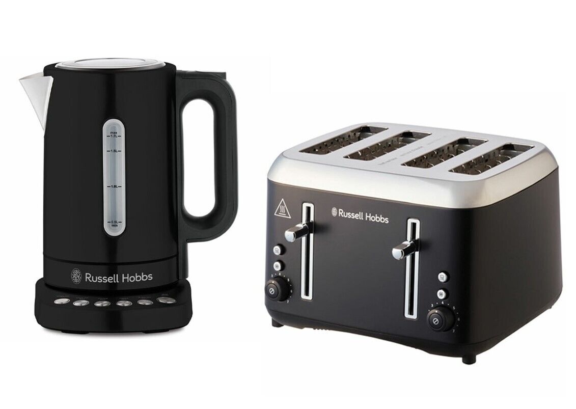 Russell Hobbs Addison Toaster & Kettle Set - Matte Black