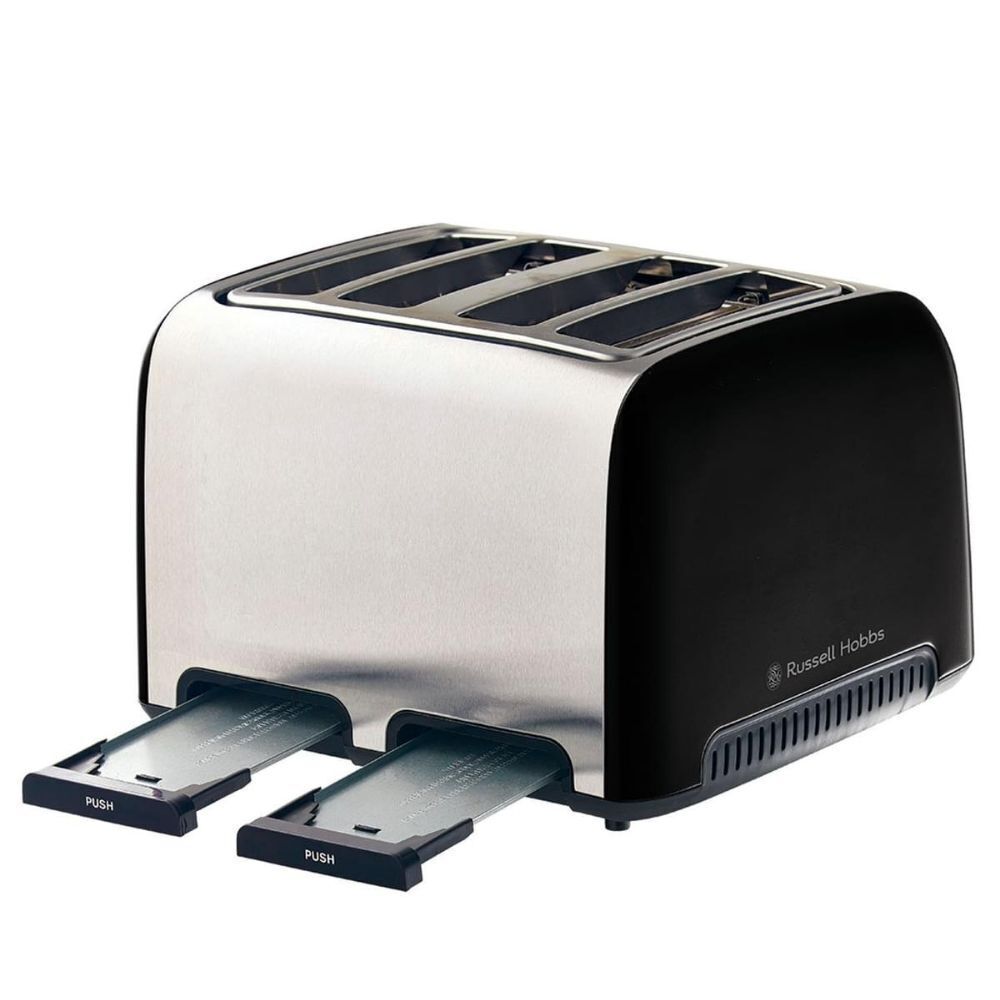 Russell Hobbs Brooklyn 1.7L Glass Kettle and 4-Slice Toaster Set - Black