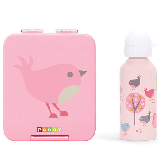 Penny Scallan Mini Bento Box & Drink Bottle - Chirpy Bird