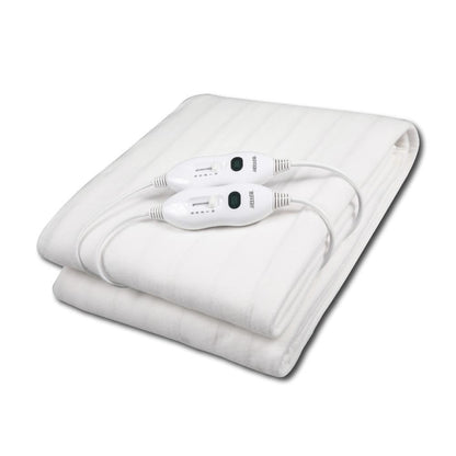 Heller 2-Pack Washable Fitted Electric Blanket, White - Queen Size