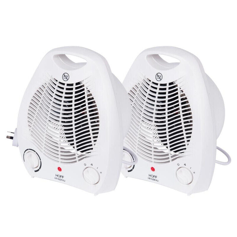 Hoff 2000W Upright Fan Heater Pack of 2