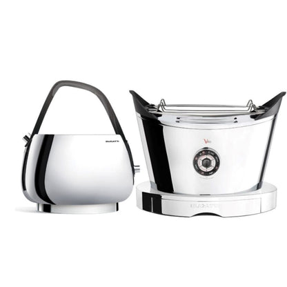 Bugatti Jackie 1.2L Kettle and Volo 2-Slice Toaster Set- Chrome