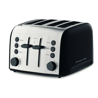 Russell Hobbs Brooklyn 4 Slice Toaster & 1.7L Kettle Set - Matte Black