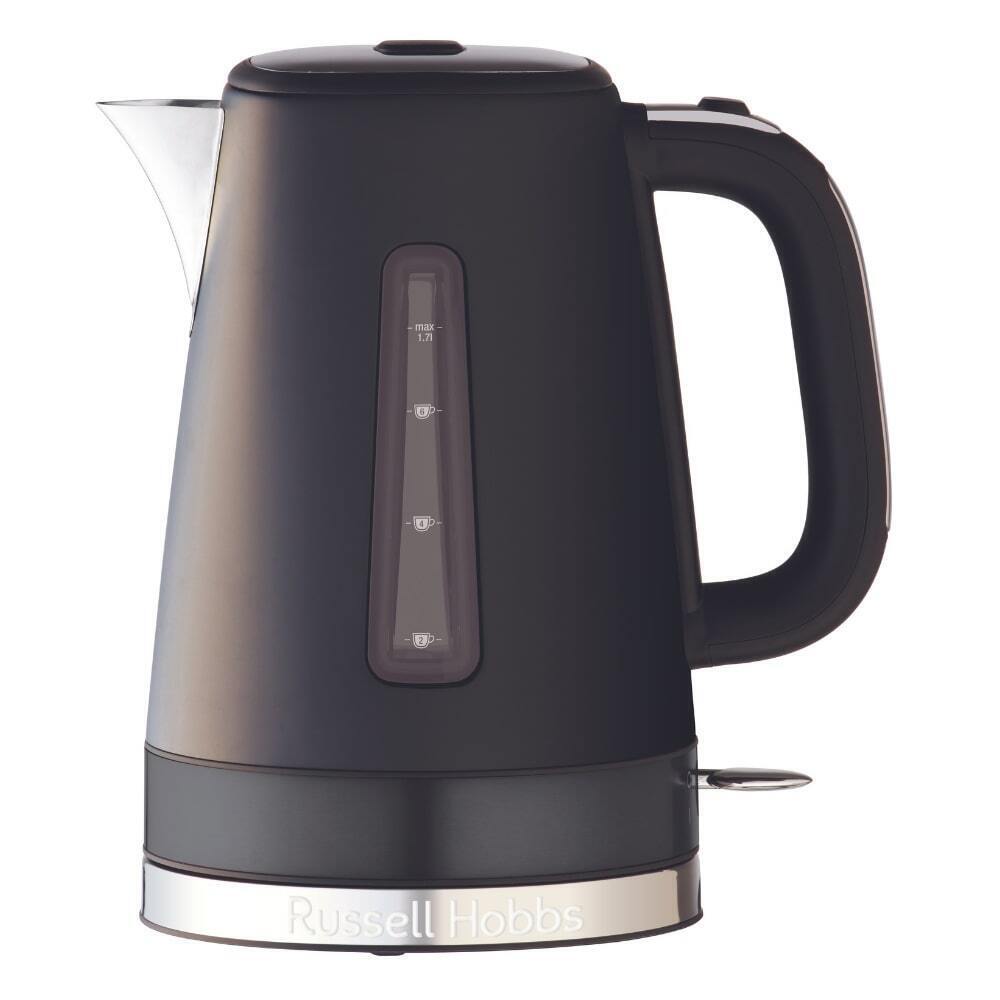 Russell Hobbs Brooklyn 4 Slice Toaster & 1.7L Kettle Set - Matte Black