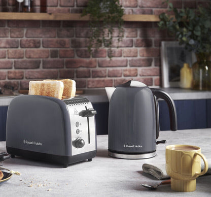 Russell Hobbs Colour Plus 1.7L Kettle and 2 Slice Toaster - Storm Grey