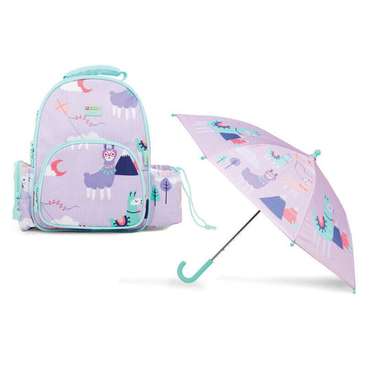 Penny Scallan Medium Backpack & Umbrella - Loopy Llama