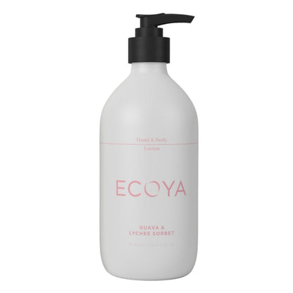 Ecoya Guava & Lychee The Fragrant Bathroom set -  Hand & Body Wash, Lotion and M