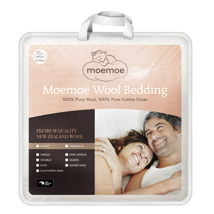 Moemoe 100% New Zealand Wool Mattress Topper/Underlay - Queen