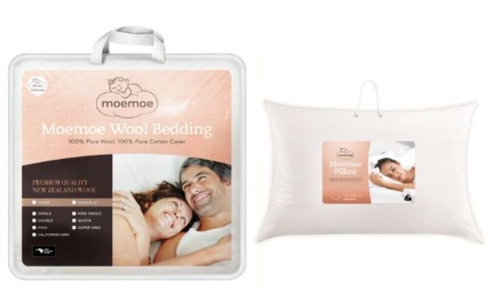 Moemoe 100% New Zealand Wool Duvet Inner - Everyday Weight King, With Two Pillow