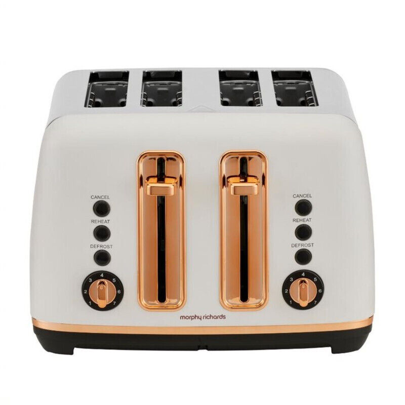 Morphy Richards Ascend Rose Gold 4 Slice Toaster - Matte White -MRRGT4WTE