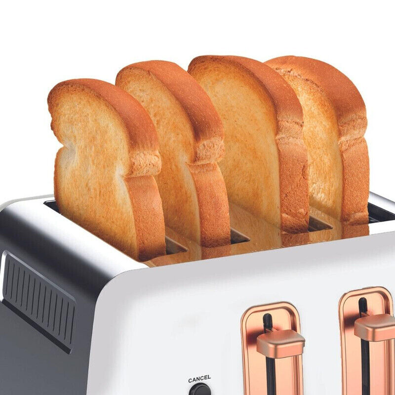 Morphy Richards Ascend Rose Gold 4 Slice Toaster - Matte White -MRRGT4WTE