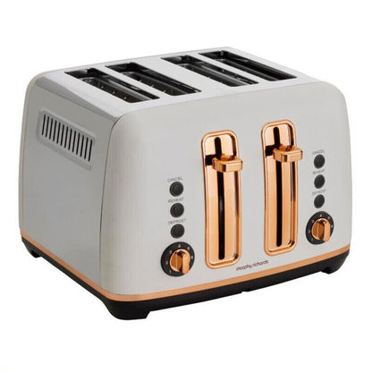 Morphy Richards Ascend Rose Gold 4 Slice Toaster - Matte White -MRRGT4WTE