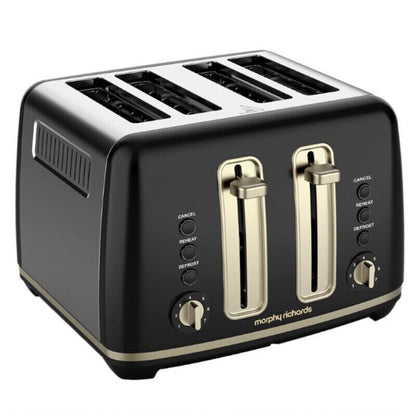 Morphy Richards Ascend Soft Gold 4-Slice Toaster - Satin Black  -MRSGT4B