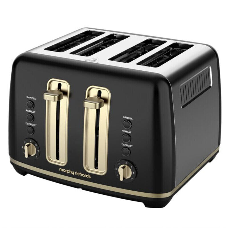 Morphy Richards Ascend Soft Gold 4-Slice Toaster - Satin Black  -MRSGT4B