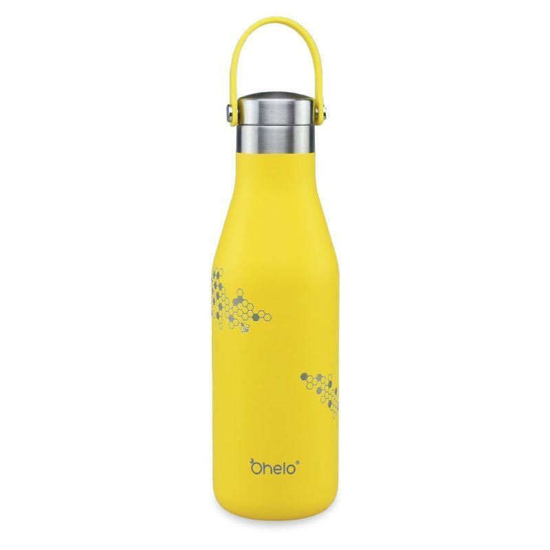 O'Helo Yellow Bottle With Etched Bees 500ml