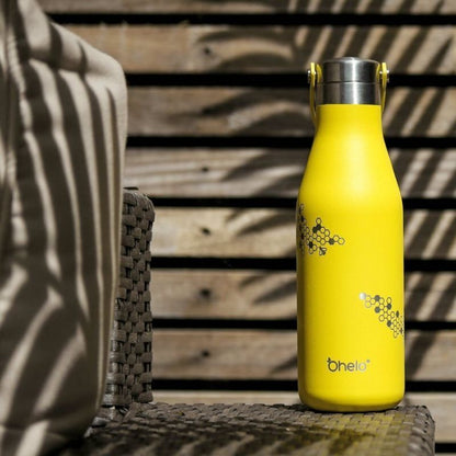 O'Helo Yellow Bottle With Etched Bees 500ml