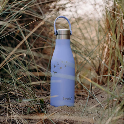 O'Helo Blue Bottle & Tumbler With Etched Swallow - OH-BT-BE-SWA