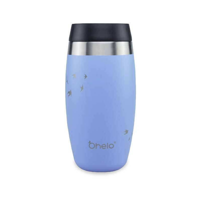 O'Helo Blue Tumbler With Etched Swallows 400ml