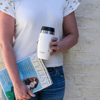 O'Helo 400ml  To-Go Tumbler With Etched Swallows - White