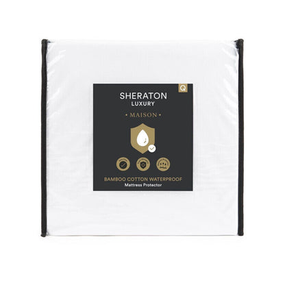 Sheraton  Bamboo Waterproof King Mattress Protector - White