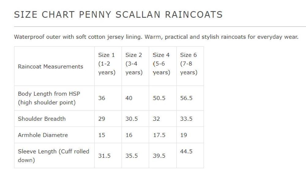 Penny Scallan Raincoat Size 3-4 Anchors Away